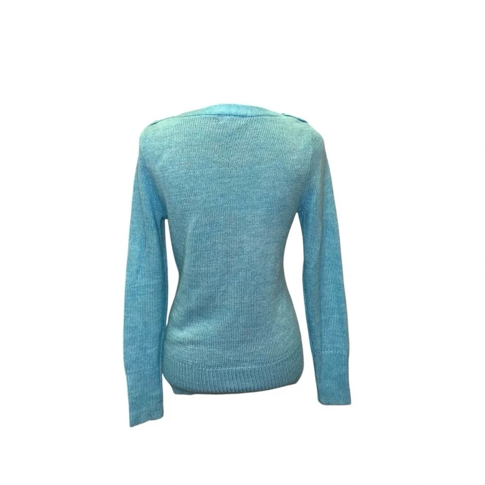 J. Crew Sky Blue Wool Mohair Blend Boat Neck Knit Sweater Size S